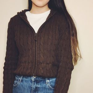Brown zip up sweater